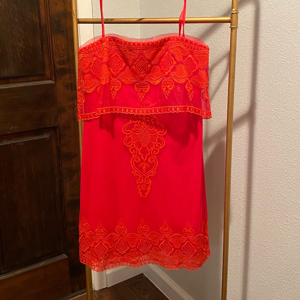 BCBG Maxazria Pink and Orange Dress